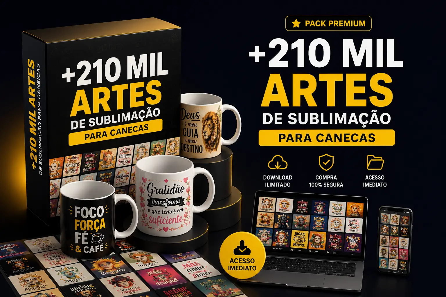 Mockup do pack premium de sublimação